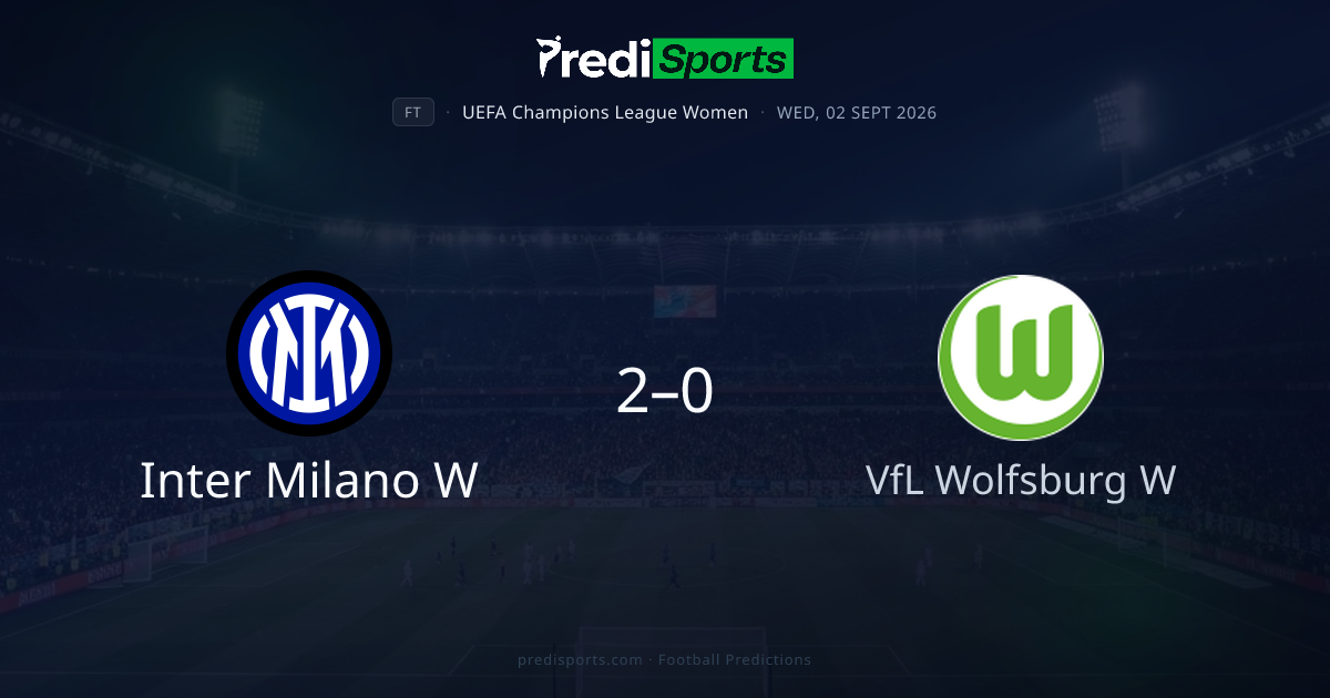 Inter Milano W vs VfL Wolfsburg W – 02 Sept 2026 | PrediSports